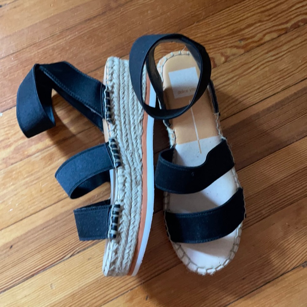 Dolce Vita Black Lury Espadrille Wedges
